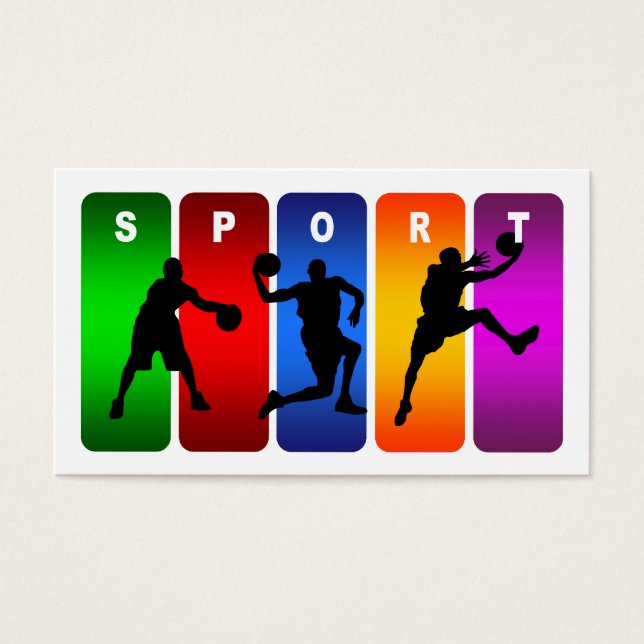 Multicolor Basketball Emblem Visitekaartjes (Voorkant)