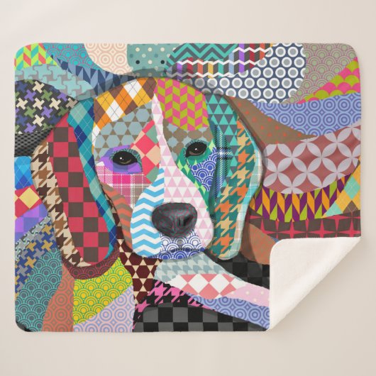Multicolor Beagle Dog 161 Sherpa Deken (Voorkant (horizontaal))