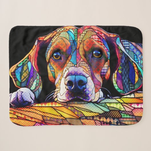 Multicolor Beagle-hond 178 Sherpa Deken (Voorkant (horizontaal))