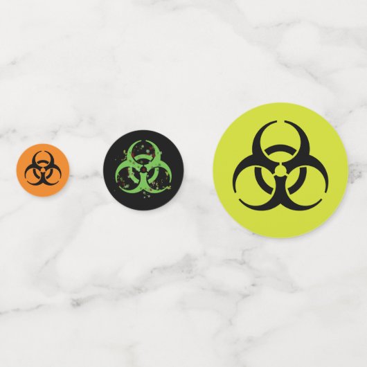 Multicolor Biohazard Symbool Confetti (Achterkanten)