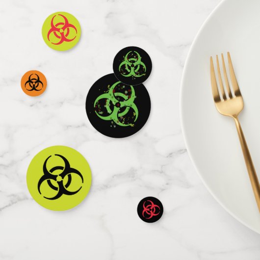 Multicolor Biohazard Symbool Confetti (Groep)