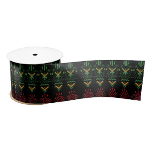 Multicolor Black History Maand Geography Ribbon Satijnen Lint