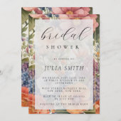 Multicolor Bloemen Bruids Douche Uitnodiging (Voorkant / Achterkant)