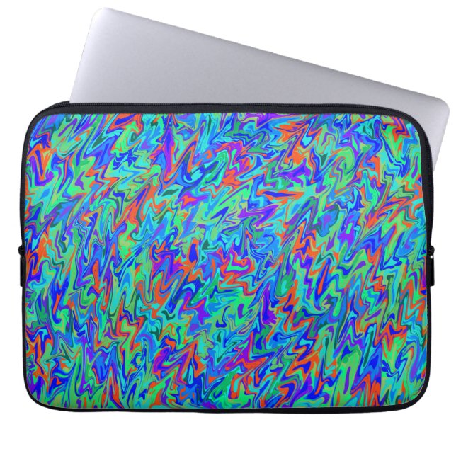 Multicolor Blue Abstract wervelkolom Laptop Sleeve (Voorkant)