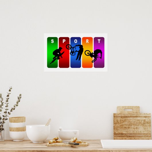 Multicolor BMX Emblem Poster (Keuken)