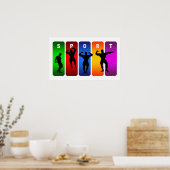 Multicolor Bodybuilding Emblem Poster (Keuken)