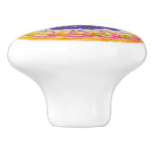 Multicolor Bohemian Floral Ceramic Knob. Keramische Knop (Zijkant)