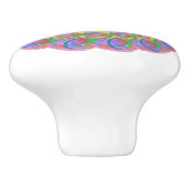 Multicolor Bohemian Floral Ceramic Knob. Keramische Knop (Zijkant)
