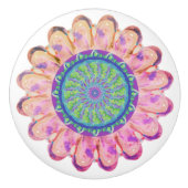 Multicolor Bohemian Floral Ceramic Knob. Keramische Knop (Voorkant)