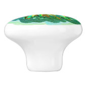Multicolor Bohemian Floral Ceramic Knob. Keramische Knop (Zijkant)