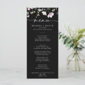 Multicolor Boho Herfst Bloemen Trouwdiner Menu (Staand voorkant)