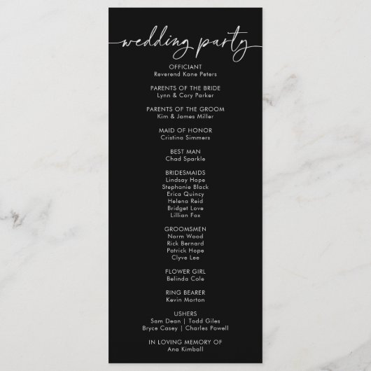 Multicolor Boho Herfst Bloemen Trouwprogramma Programmakaart (Achterkant)