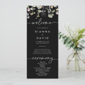 Multicolor Boho Herfst Bloemen Trouwprogramma Programmakaart (Staand voorkant)