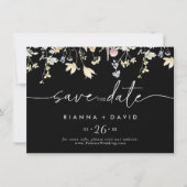 Multicolor Boho Herfst Floral Horizontale Huwelijk Save The Date (Voorkant)