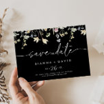 Multicolor Boho Herfst Floral Horizontale Huwelijk Save The Date<br><div class="desc">Deze veelkleurige boho herfst bloemige horizontale bruiloft behalve de datum is ideaal voor een rustieke bruiloft. Het ontwerp is voorzien van groene,  roze,  geel,  paarse,  witte,  waterverf kleurrijke weidebloemen.</div>