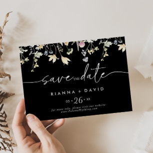 Multicolor Boho Herfst Floral Horizontale Huwelijk Save The Date