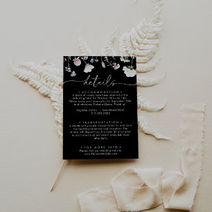 Multicolor Boho Herfst Floral Wedding Details Informatiekaartje