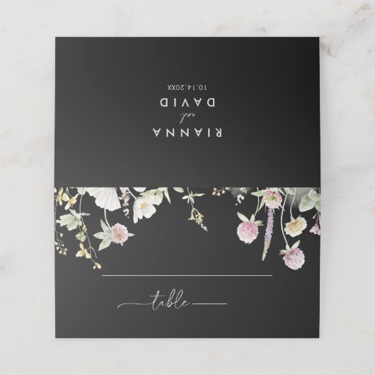 Multicolor Boho Herfst Floral Wedding Plaatskaartje (Buitenkant ongevouwen)