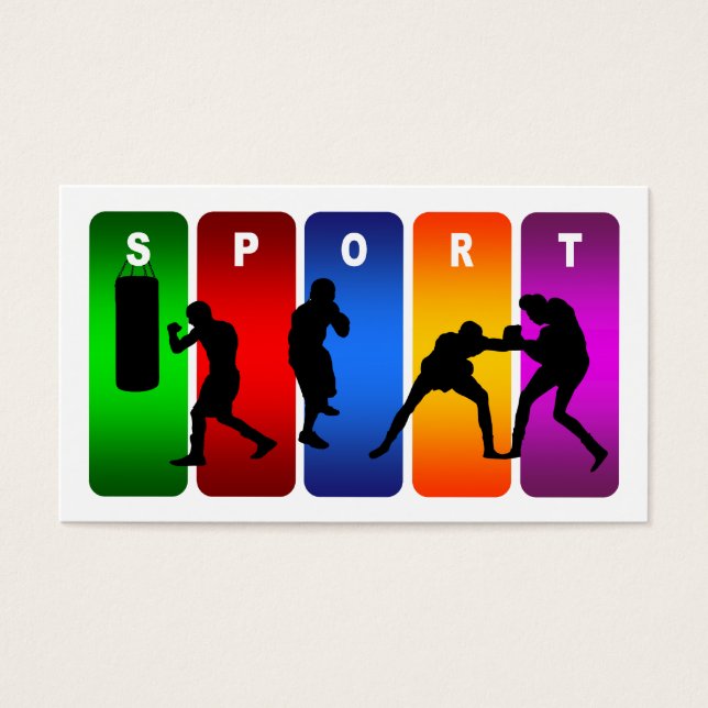 Multicolor Boxing Emblem Visitekaartjes (Voorkant)