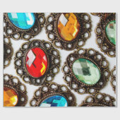 Multicolor broedsels op witte achtergrond cadeaupapier (Vlak)