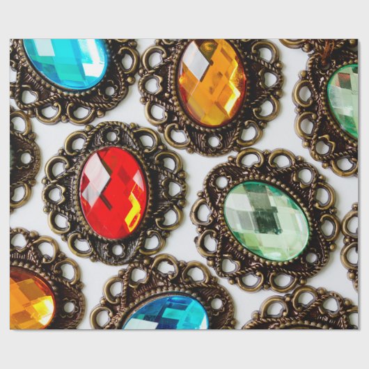 Multicolor broedsels op witte achtergrond cadeaupapier (Vlak)