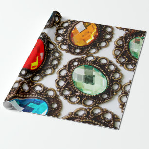 Multicolor broedsels op witte achtergrond cadeaupapier