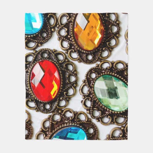 Multicolor  broedsels op witte achtergrond fleece deken (Voorkant)