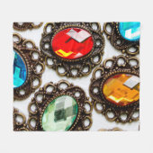 Multicolor  broedsels op witte achtergrond fleece deken (Voorkant (Horizontaal))