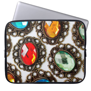 Multicolor  broedsels op witte achtergrond laptop sleeve