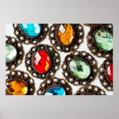 Multicolor  broedsels op witte achtergrond poster (Voorkant)