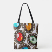 Multicolor  broedsels op witte achtergrond tote bag (Achterkant)
