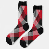 Multicolor Buffalo Plaid Kerst Persoonlijk Sokken (Links)