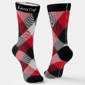 Multicolor Buffalo Plaid Kerst Persoonlijk Sokken (Gebogen)