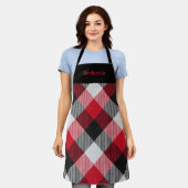 Multicolor Buffalo Plaid Persoonlijke Kerstmis Schort (Gedragen)