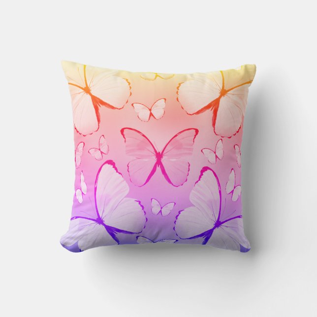 Multicolor Butterfly Print Sierkussen (Voorkant)