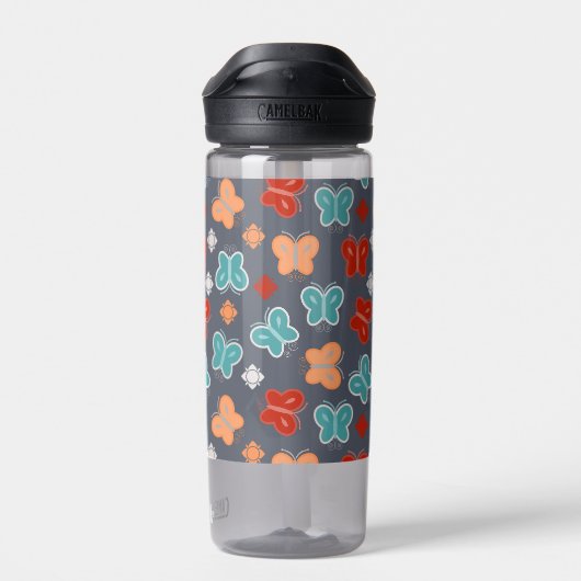 Multicolor Butterfly Waterfles (Achterkant)