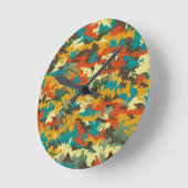 multicolor camouflage abstract ronde klok (Hoek)