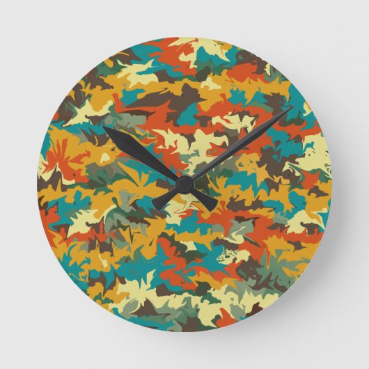 multicolor camouflage abstract ronde klok (Voorkant)