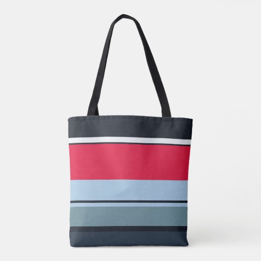 Multicolor Casual stripes Tote Bag (Achterkant)