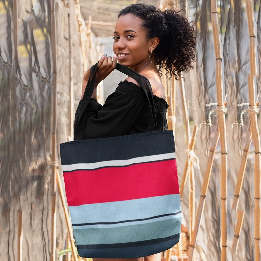 Multicolor Casual stripes Tote Bag