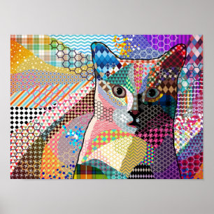 Multicolor Cat 676 Patronen Poster