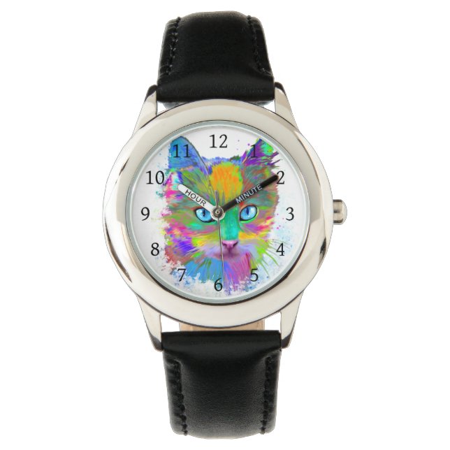Multicolor Cat 688 Horloge (Voorkant)