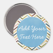 MultiColor Chevron Custom Round Magnet (Voorkant / Achterkant)