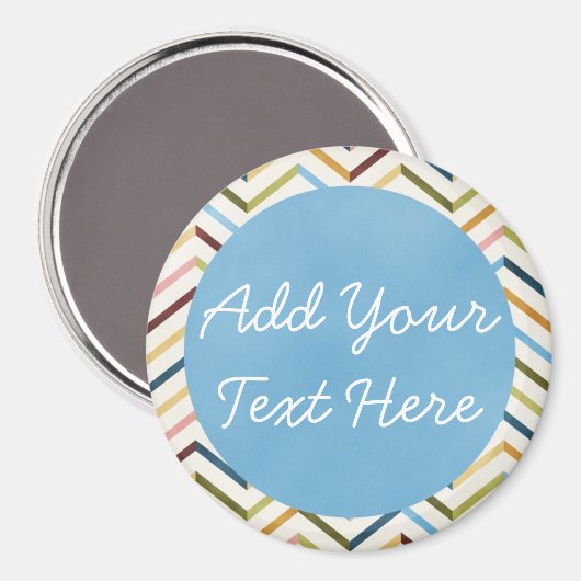 MultiColor Chevron Custom Round Magnet (Voorkant / Achterkant)