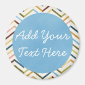 MultiColor Chevron Custom Round Magnet (Voorkant)