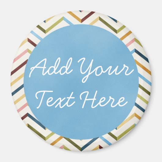MultiColor Chevron Custom Round Magnet (Voorkant)