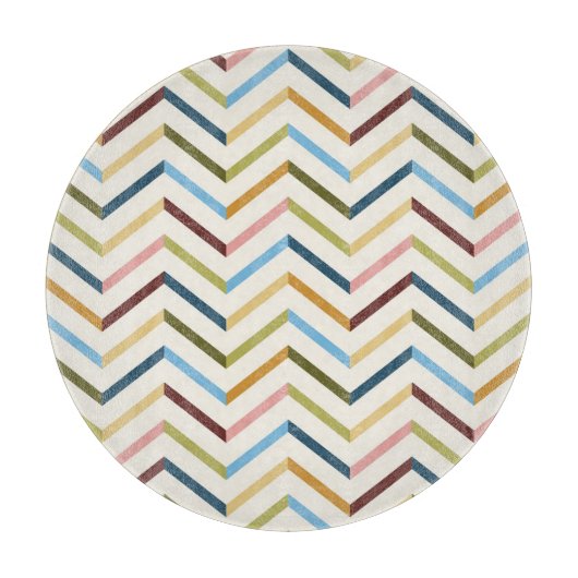 MultiColor Chevron Cutting Board Snijplank (Voorkant)