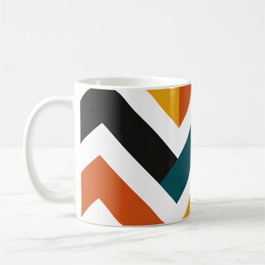 Multicolor Chevron Geometric Pattern Koffiemok (Links)