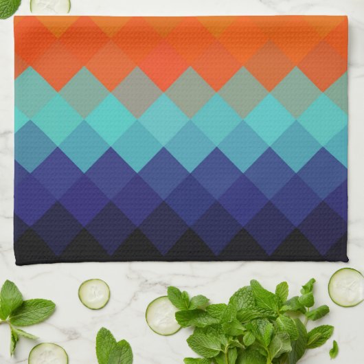 Multicolor Chevron naaamless Pattern 3 Theedoek (Gevouwen)