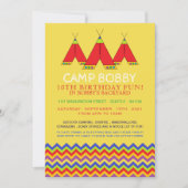 Multicolor Chevron Tipi, Camping Verjaardag Kaart (Voorkant)